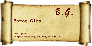 Boros Gina névjegykártya
