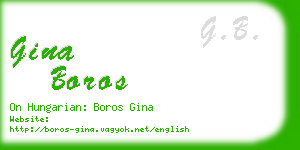 gina boros business card